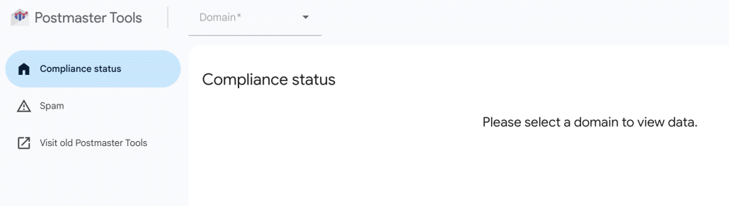 Screenshot of Google Postmaster Tools to help check the deliverability