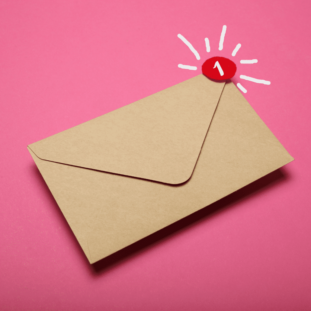Envelope that represents an e-mail with a notification to represent an article that talks about e-mail objects that boost open rates